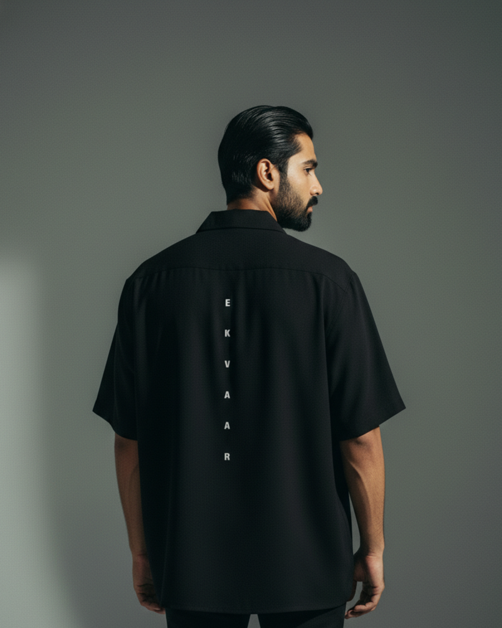 Column Oversized Shirt – Black