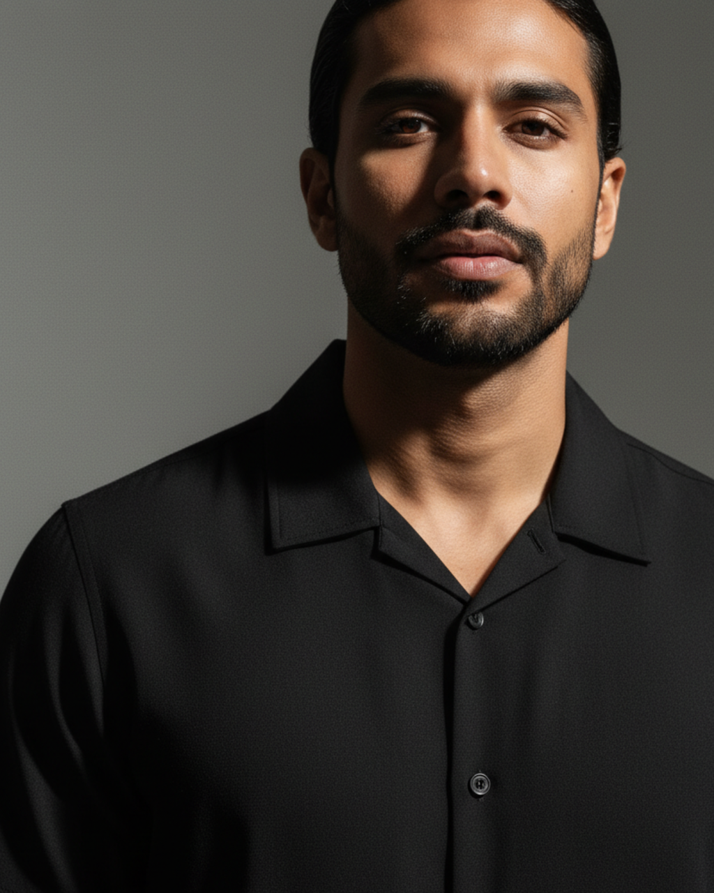 Column Oversized Shirt – Black