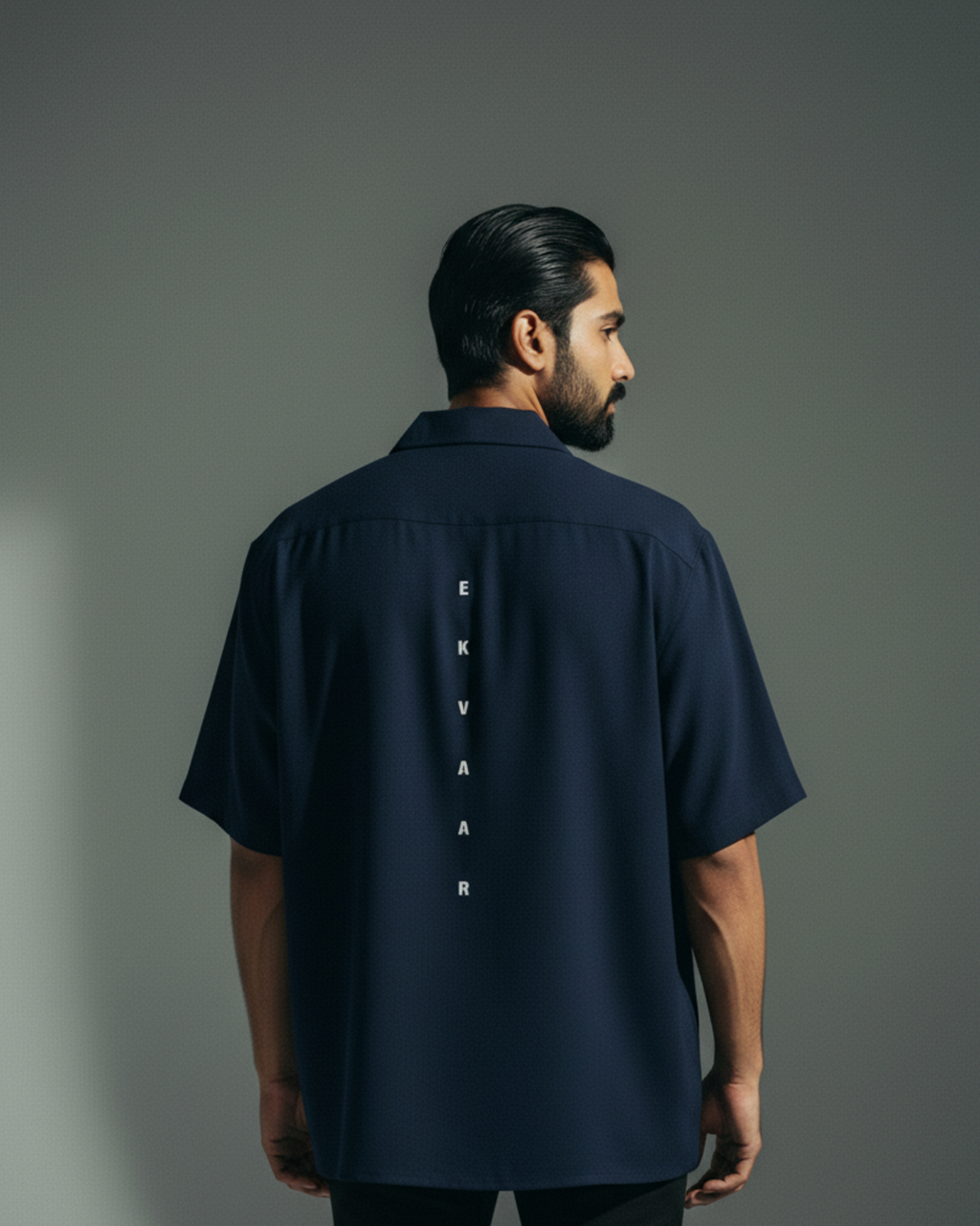 Column Oversized Shirt – Navy