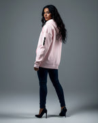 Monogram Oversized Hoodie – Baby Pink