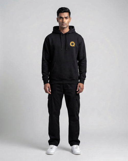 Noir Bloom – Black Hoodie