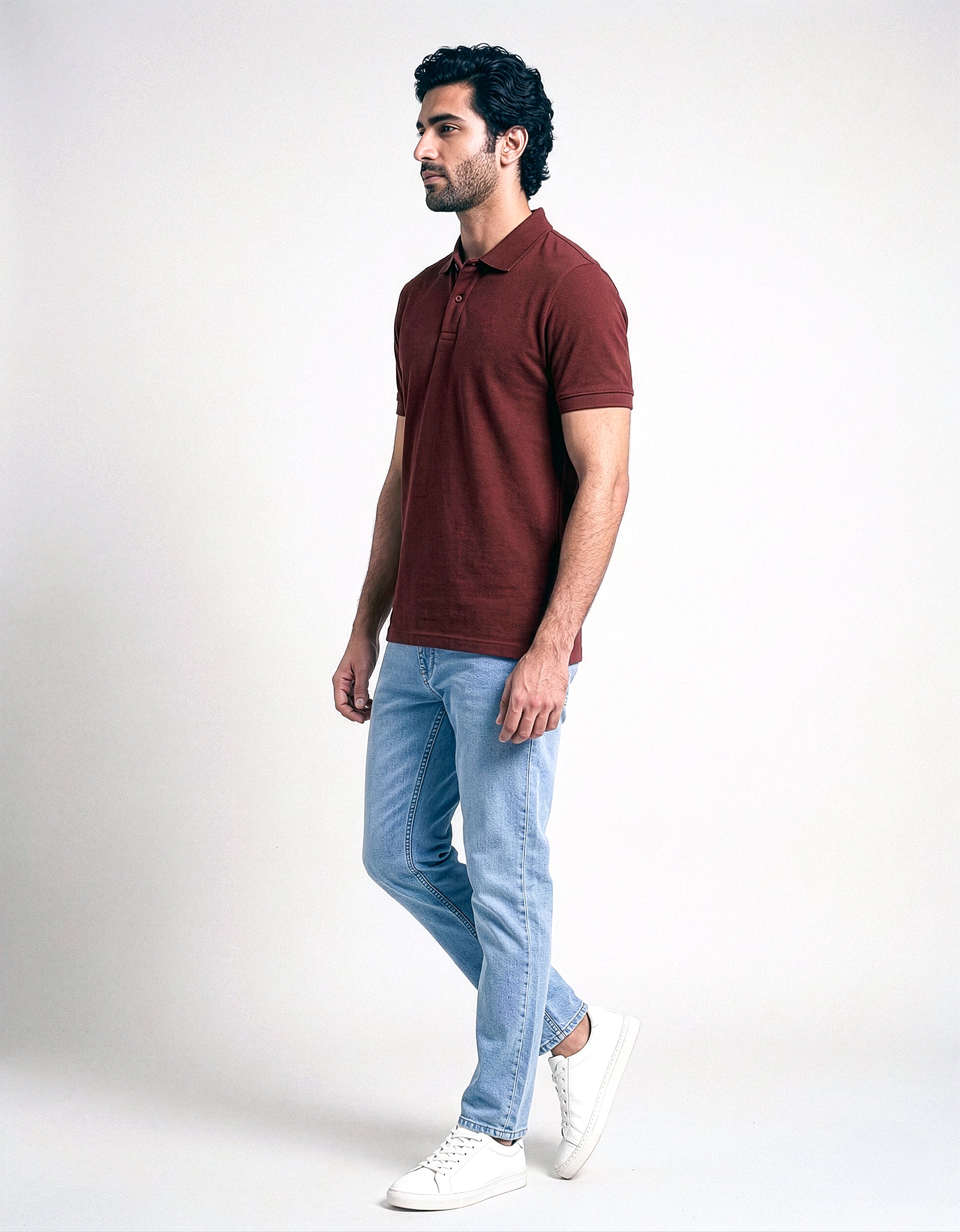 Piqué Polo – Oxblood Red