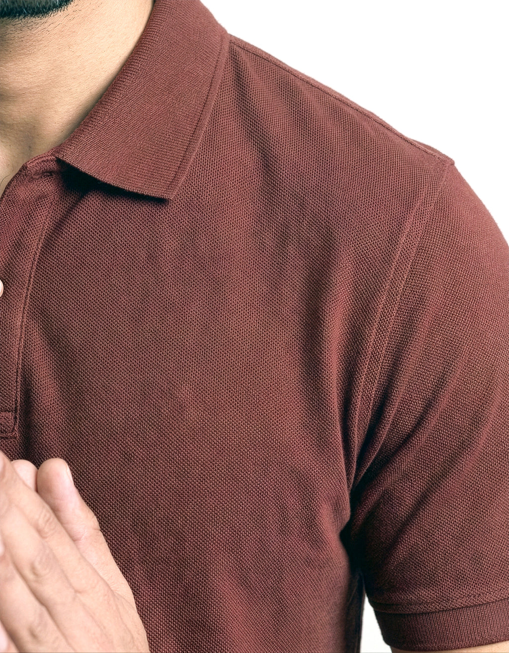 Piqué Polo – Oxblood Red