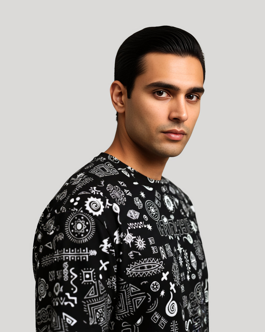 Tribal Print Oversized T-Shirt