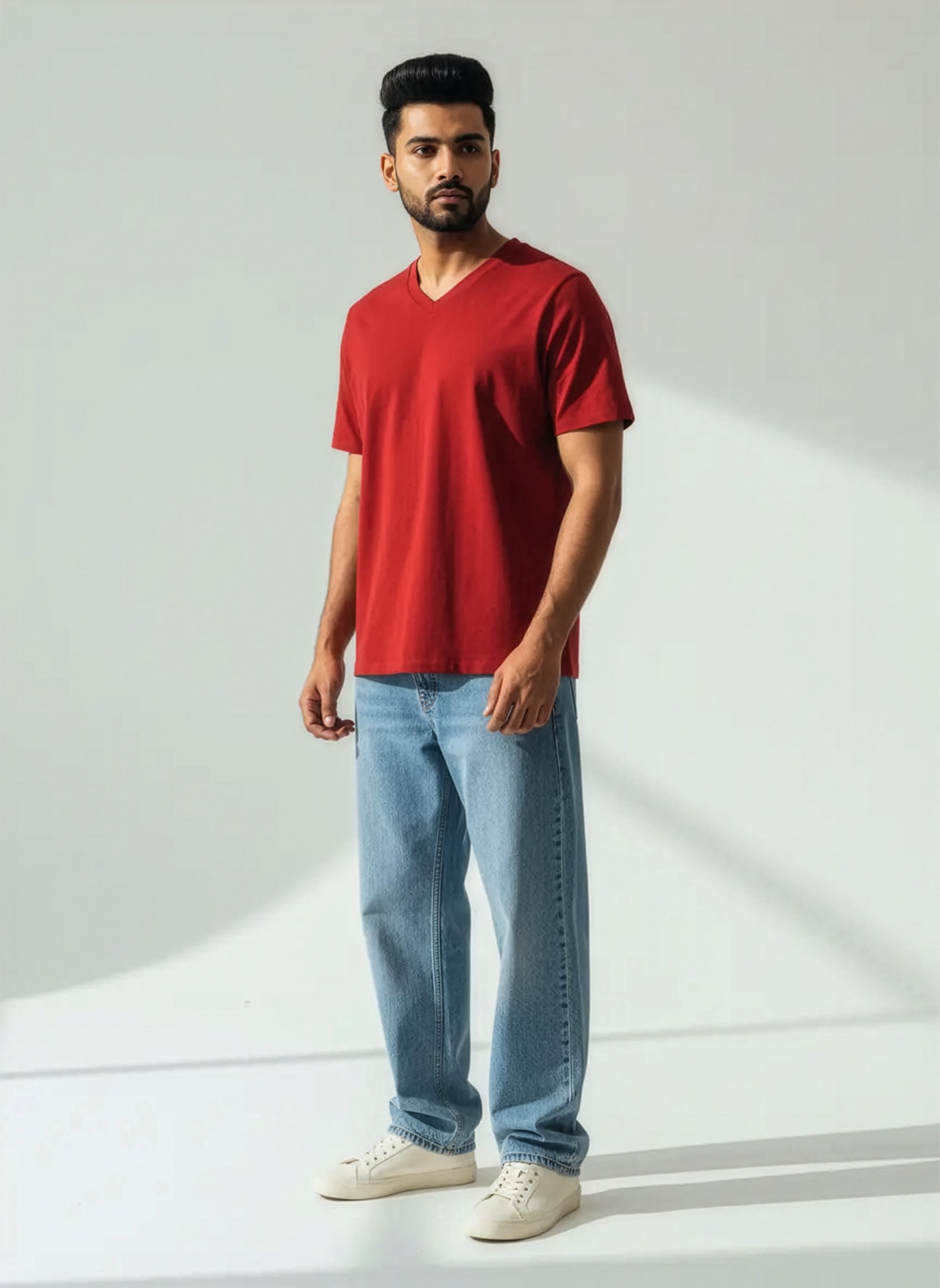 V-Neck T-Shirt – Red