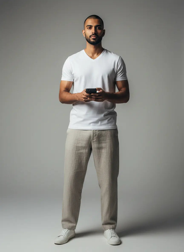 V-Neck T-Shirt – White - Ekvaar