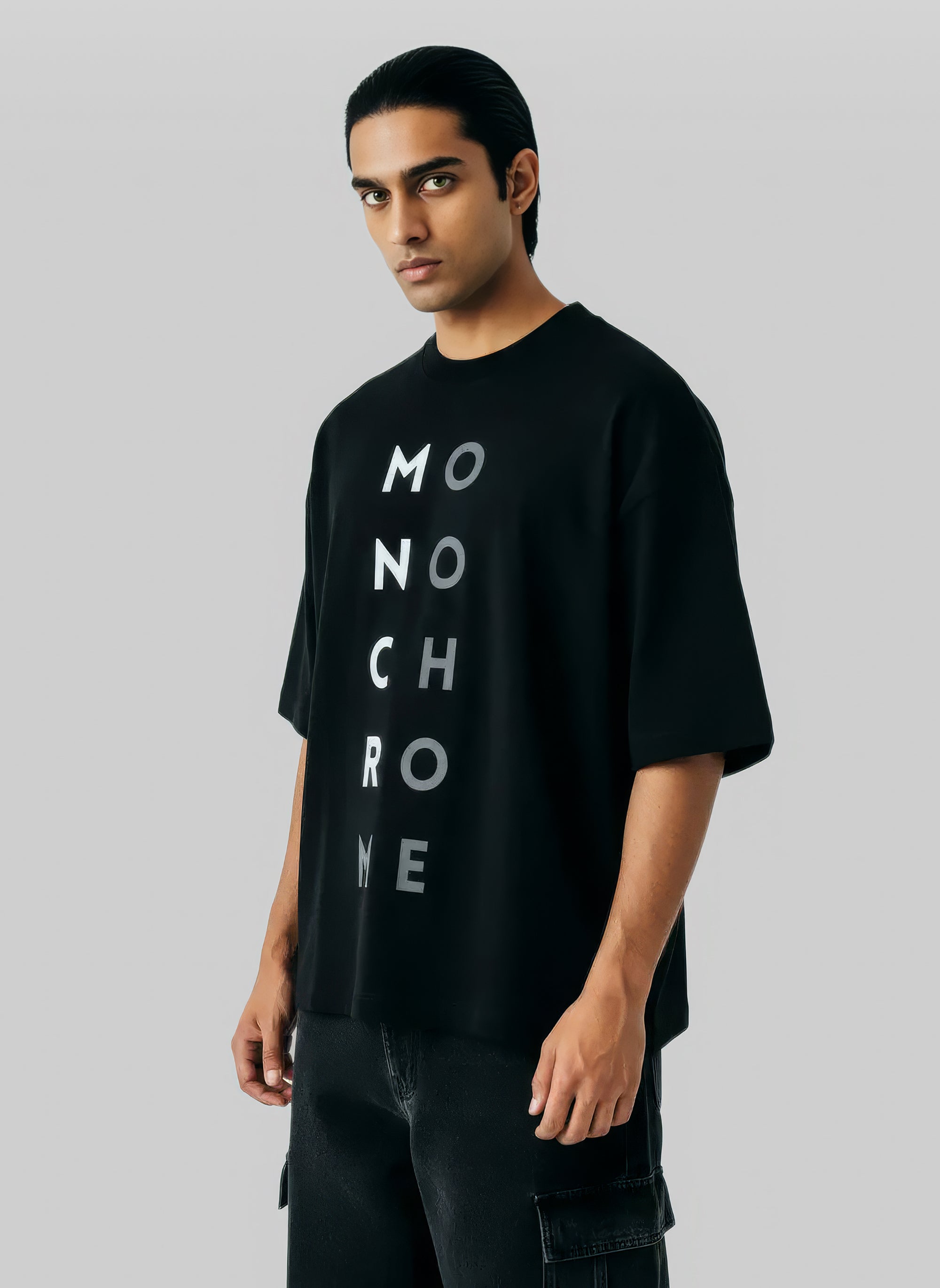 Black Monochrome Oversized Tee