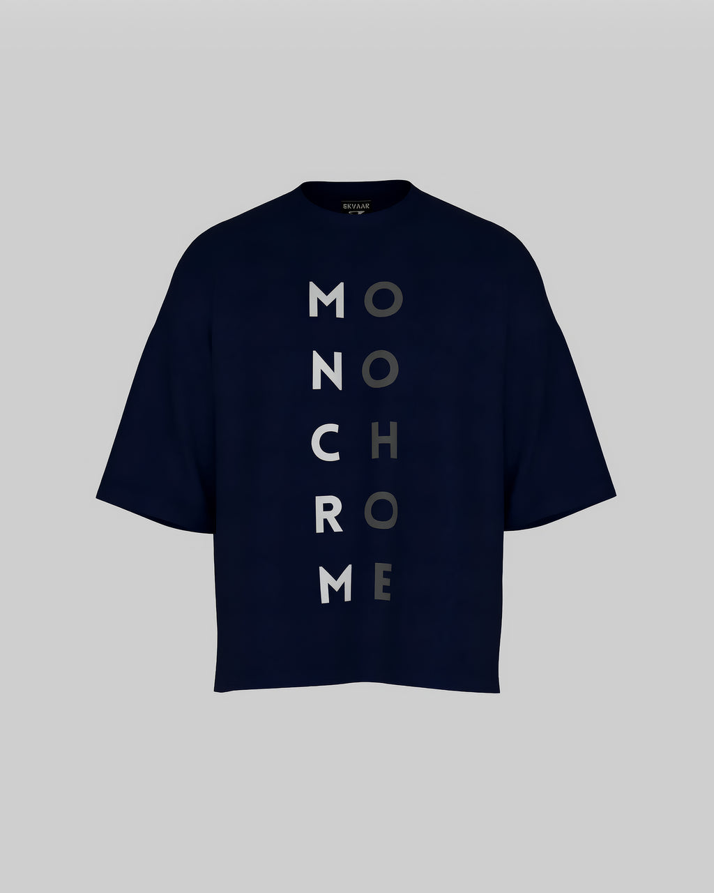 Monochrome Oversized Tee – Navy Blue