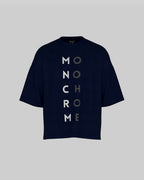 Monochrome Oversized Tee – Navy Blue