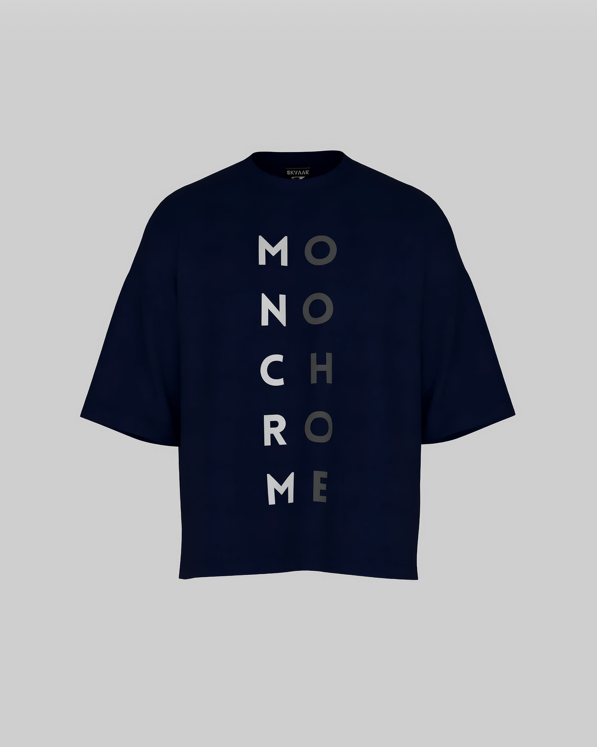 Monochrome Oversized Tee – Navy Blue