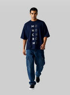 Monochrome Oversized Tee – Navy Blue