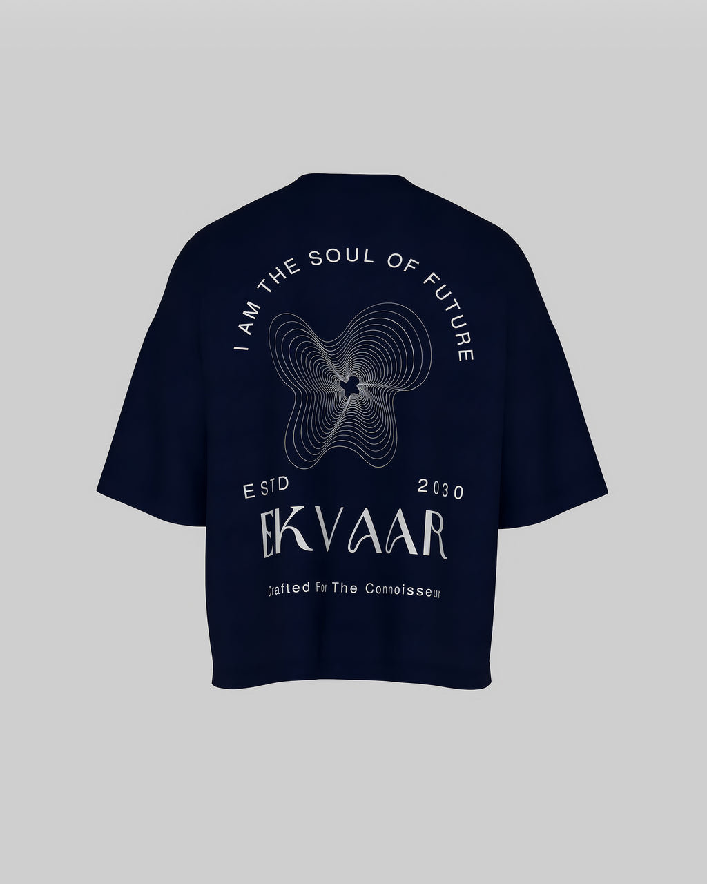 Monochrome Oversized Tee – Navy Blue