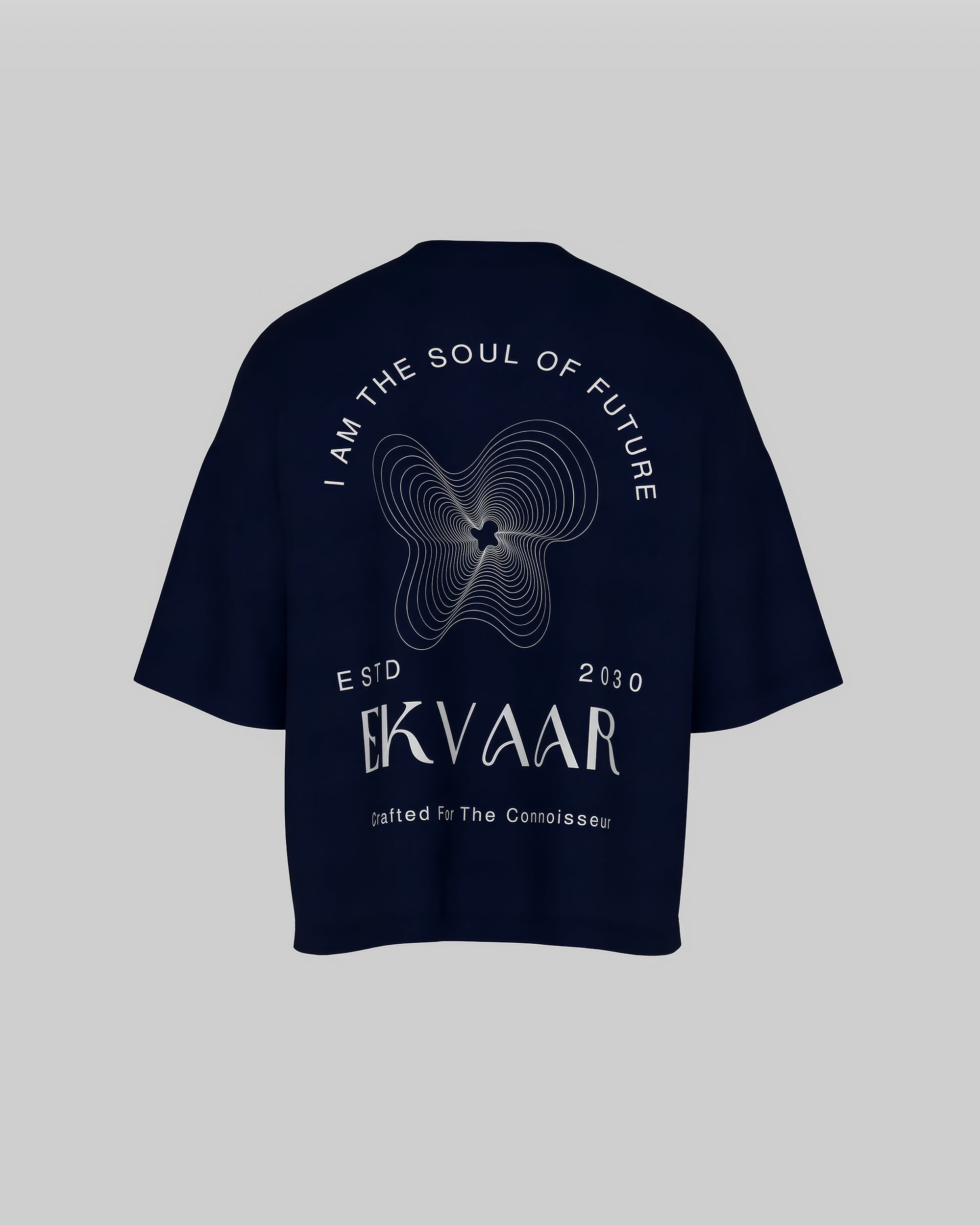 Monochrome Oversized Tee – Navy Blue