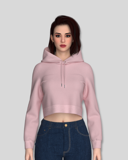 Pink Cropped Hoodie
