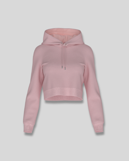 Pink Cropped Hoodie