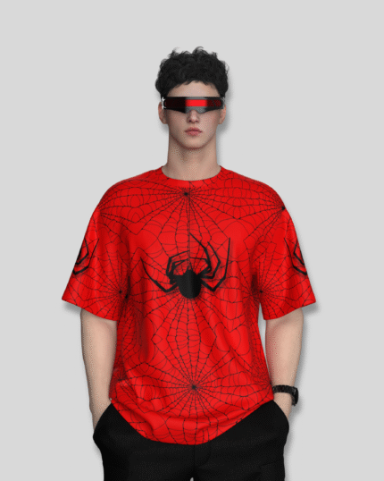 Black Widow Web AOP Oversized Tee