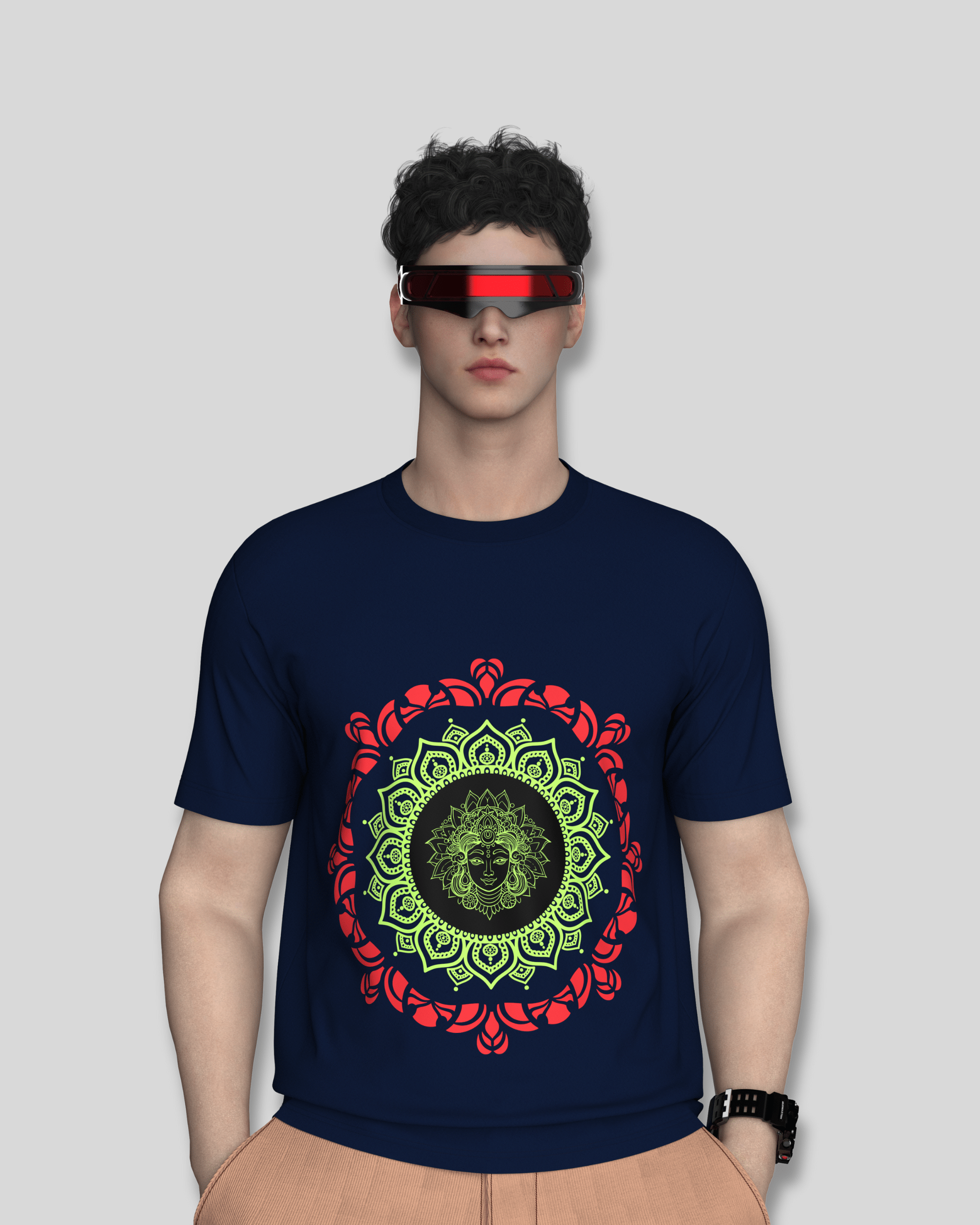 Devi Mandala Supima Tee – Navy Edition