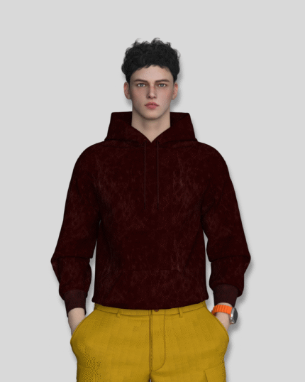Maroon Acid Wash Hoodie