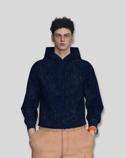 Navy Blue Acid Wash Hoodie