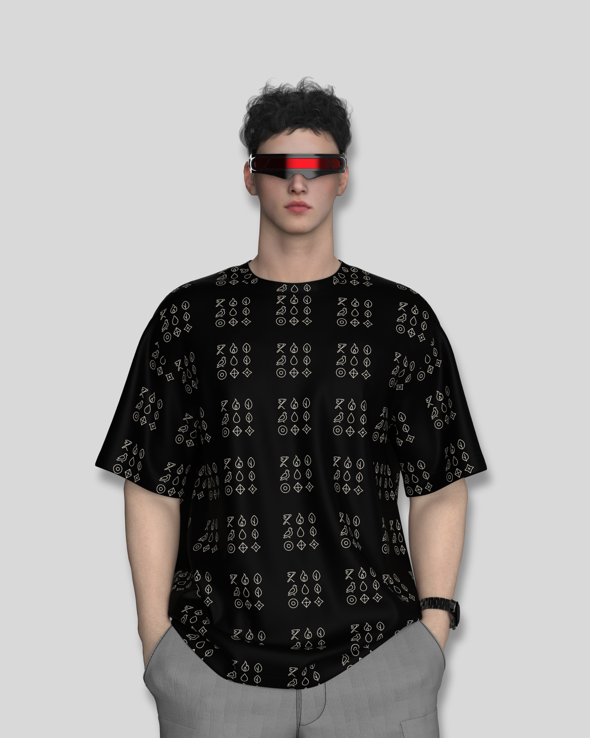 Kaal Grid Oversized Tee – EKVAAR Merchandise