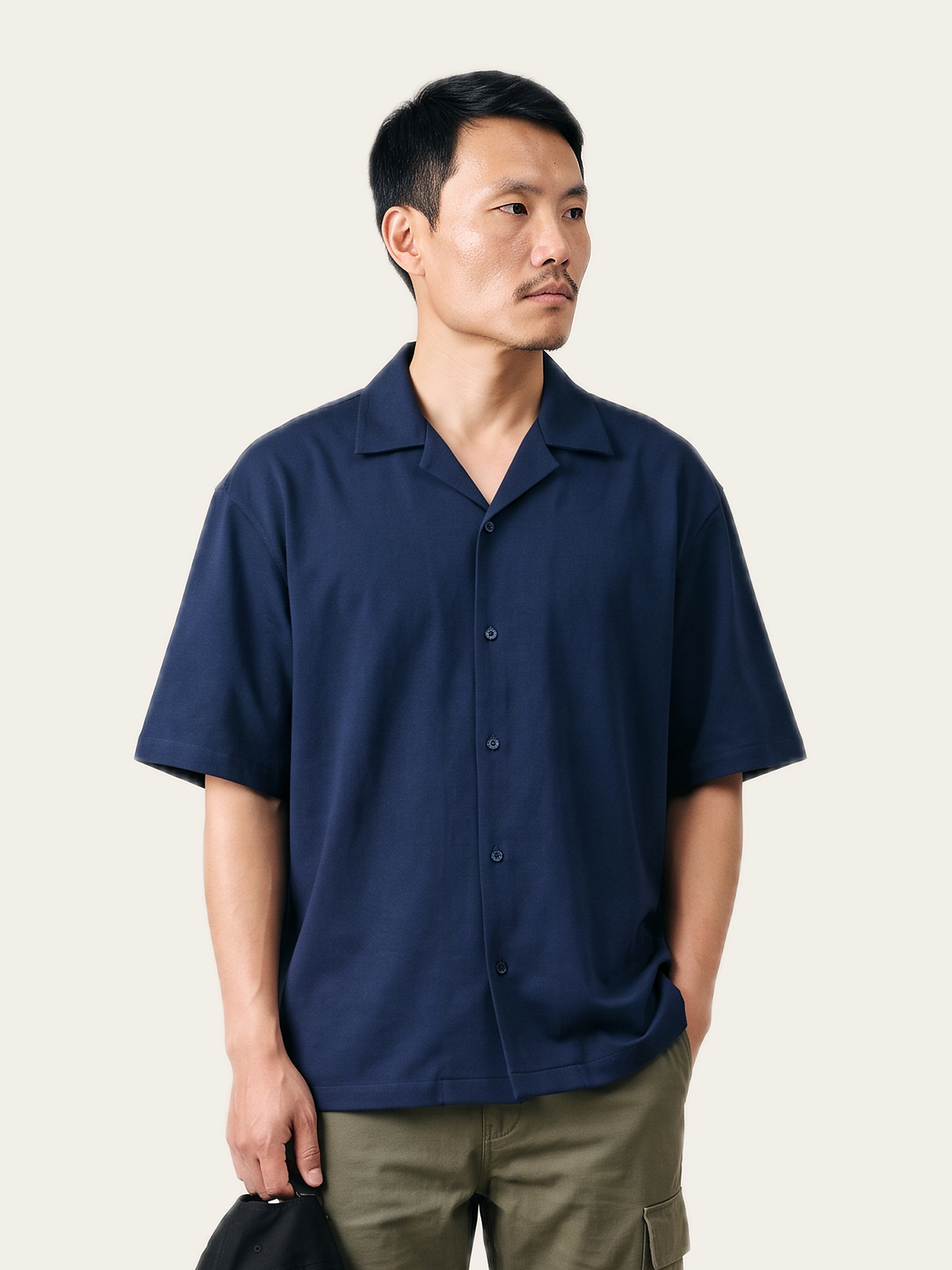 Column Oversized Shirt in Neel Blue