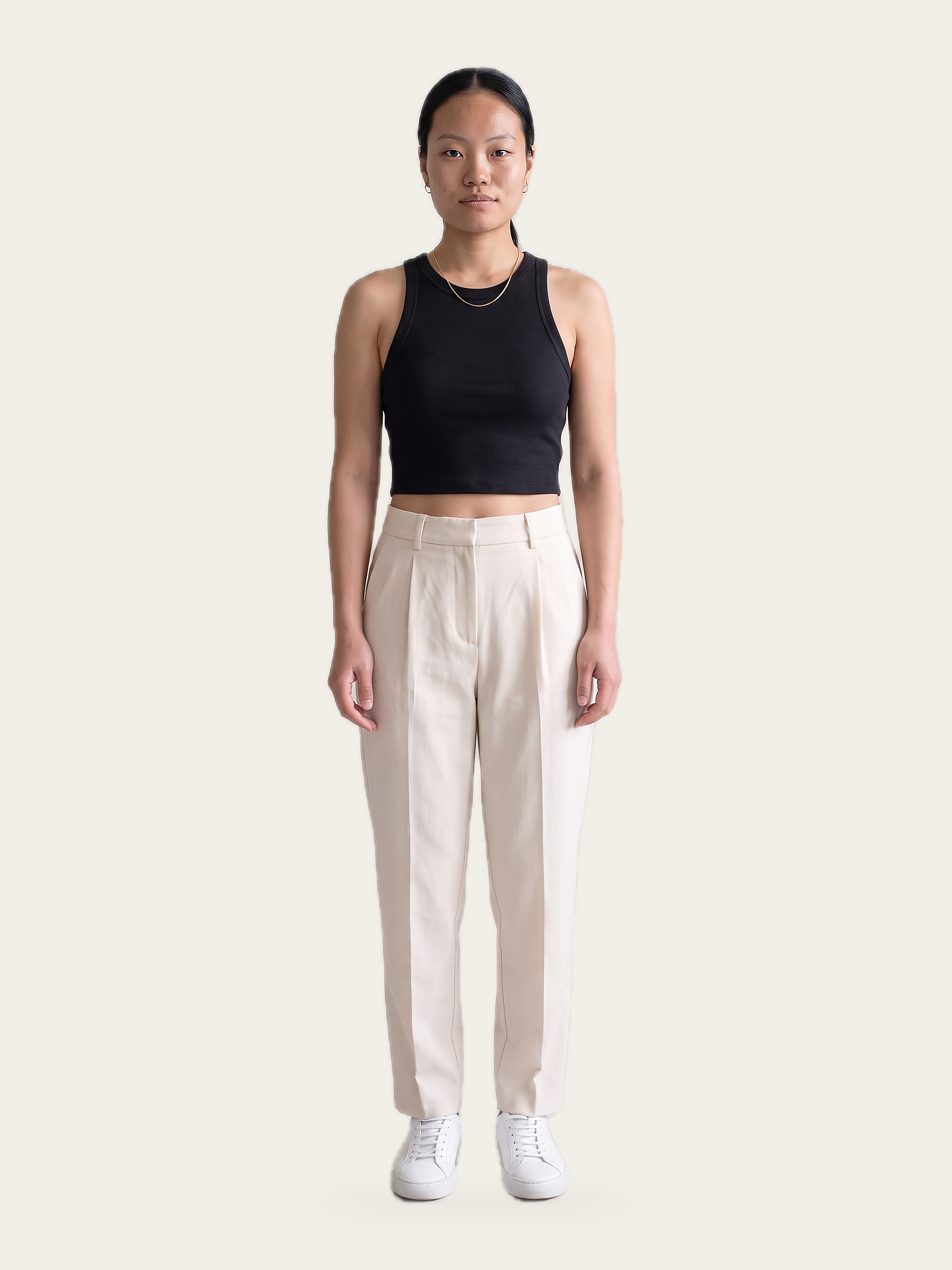CORE Crop Tank in Noor Black, front view