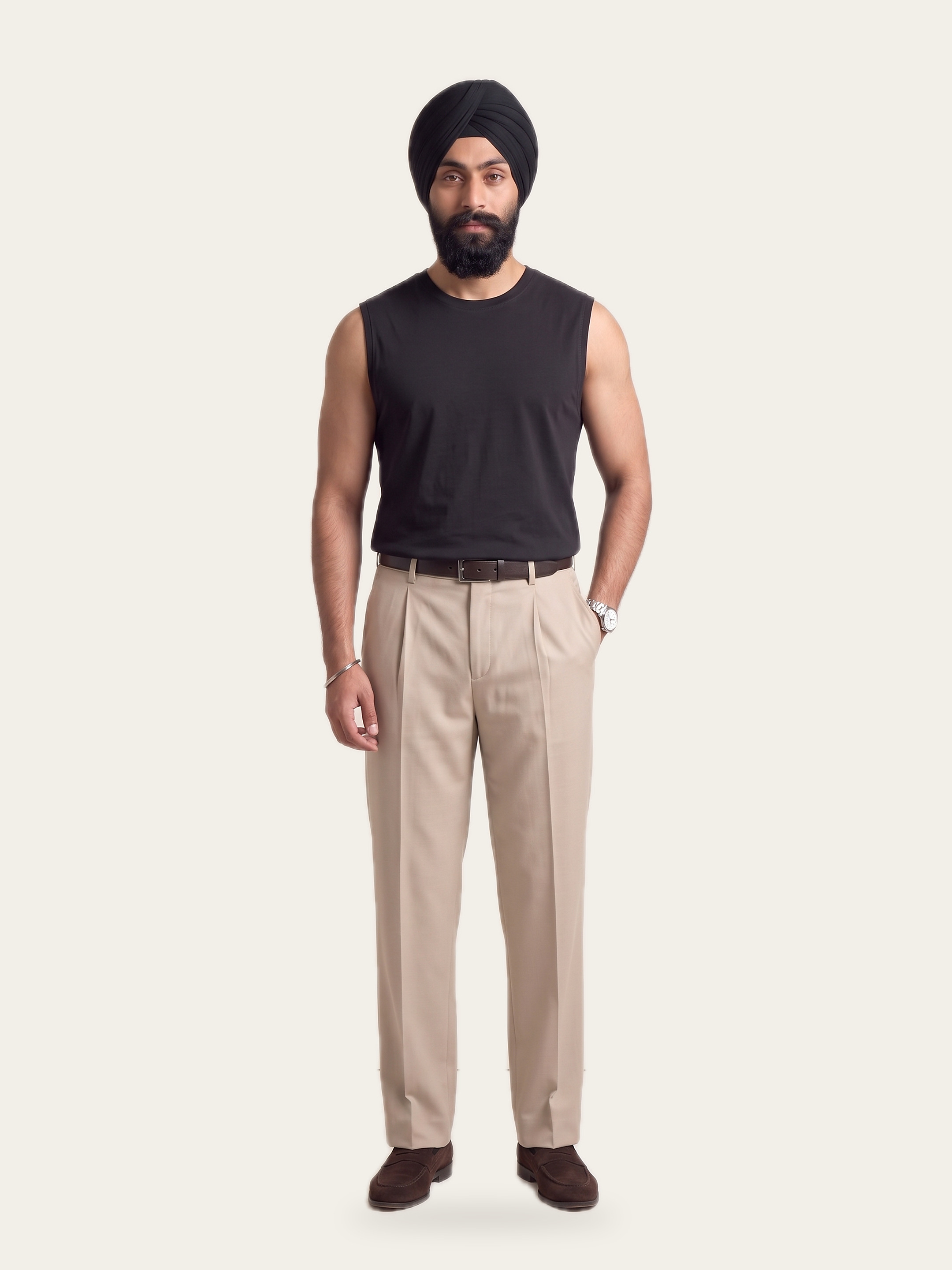 CORE sleeveless tee in Noor Black, front, worn by a man