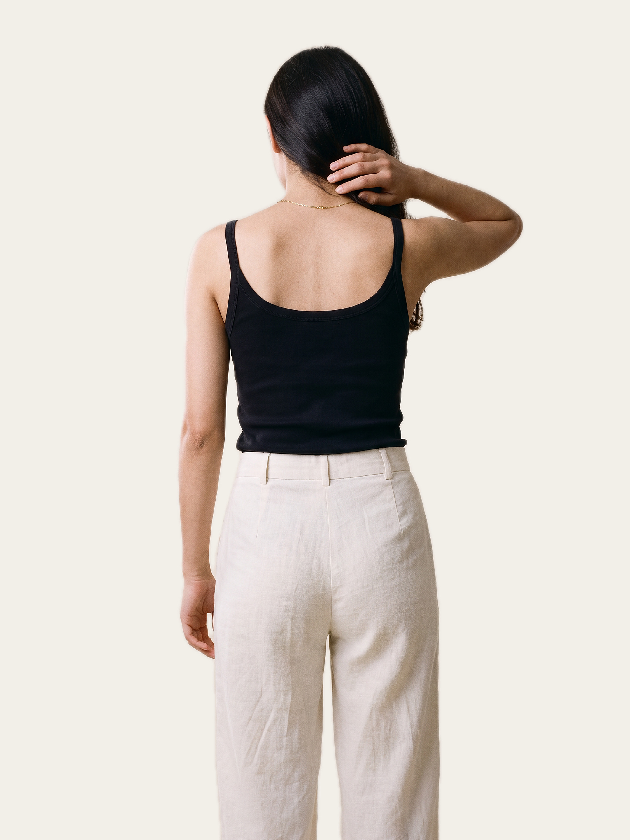 CORE tank in Noor Black, back view