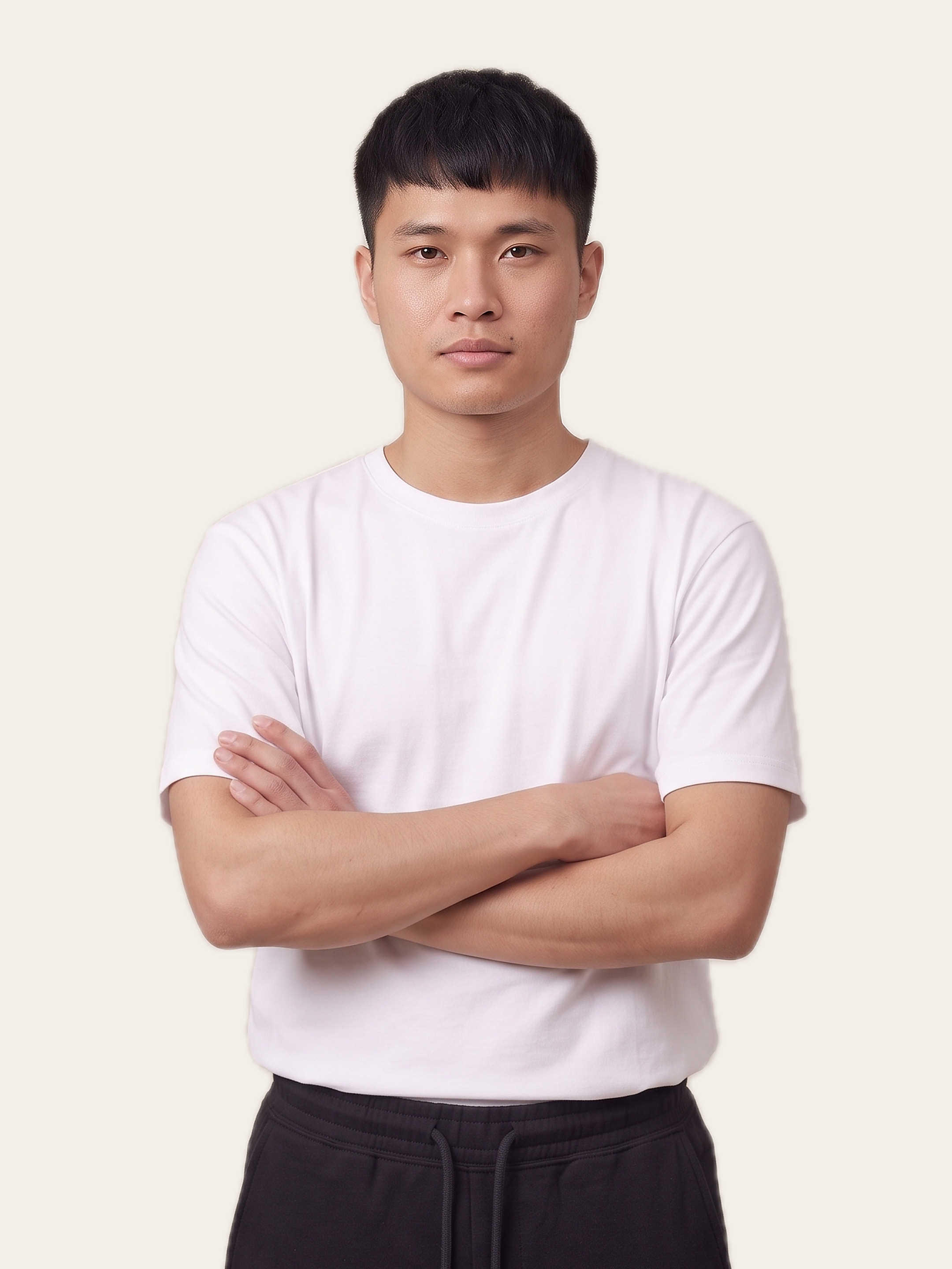 EASE Joggers in Noor Black, styled, worn by a model