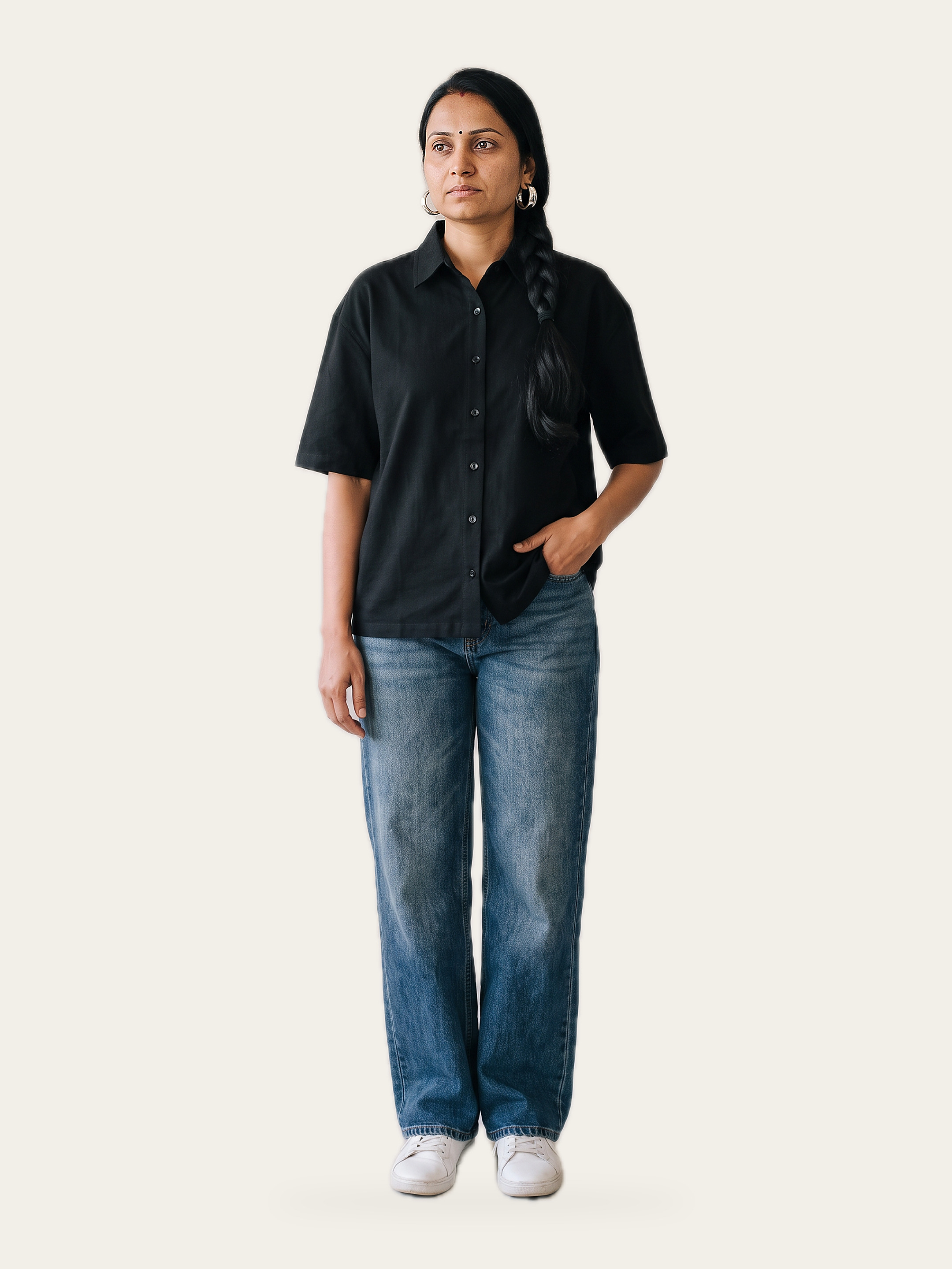 EASE Oversized Shirt in Noor Black