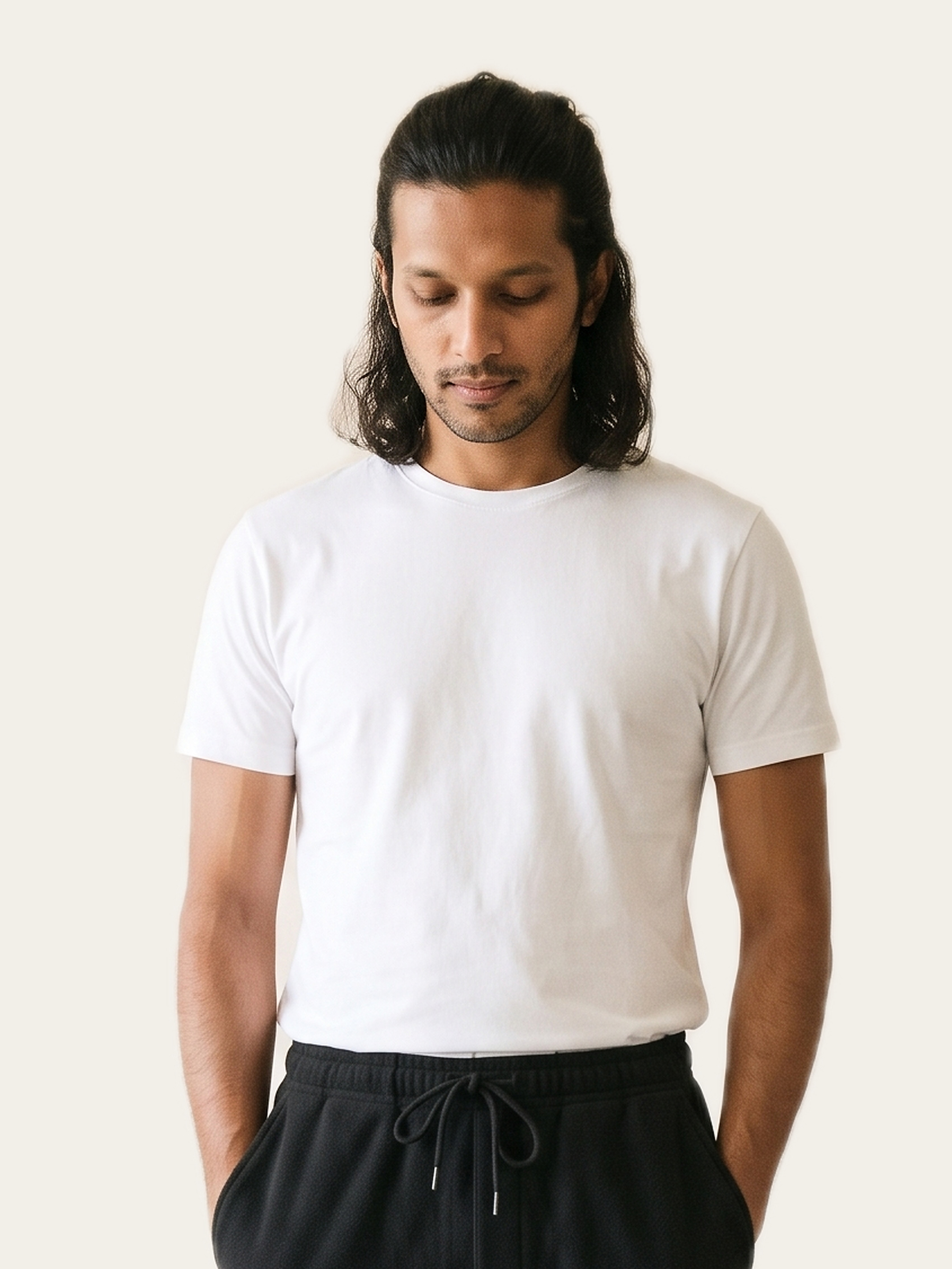 EASE Sweatpants in Noor Black, worn by a model, soft terry lounge pants among comfortable gifts for parents