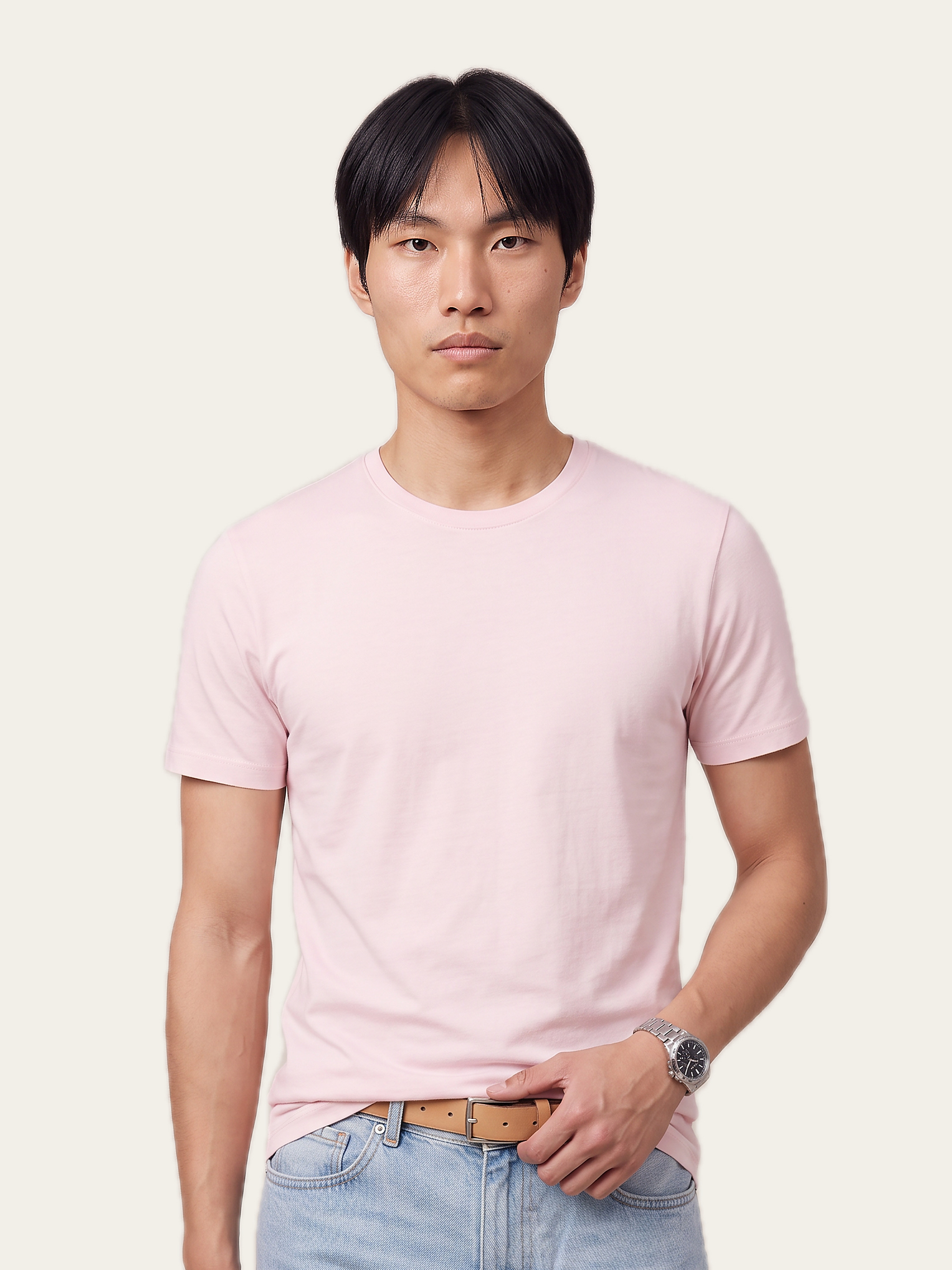 FLEX Crew Tee in Gulabi Pink, regular fit