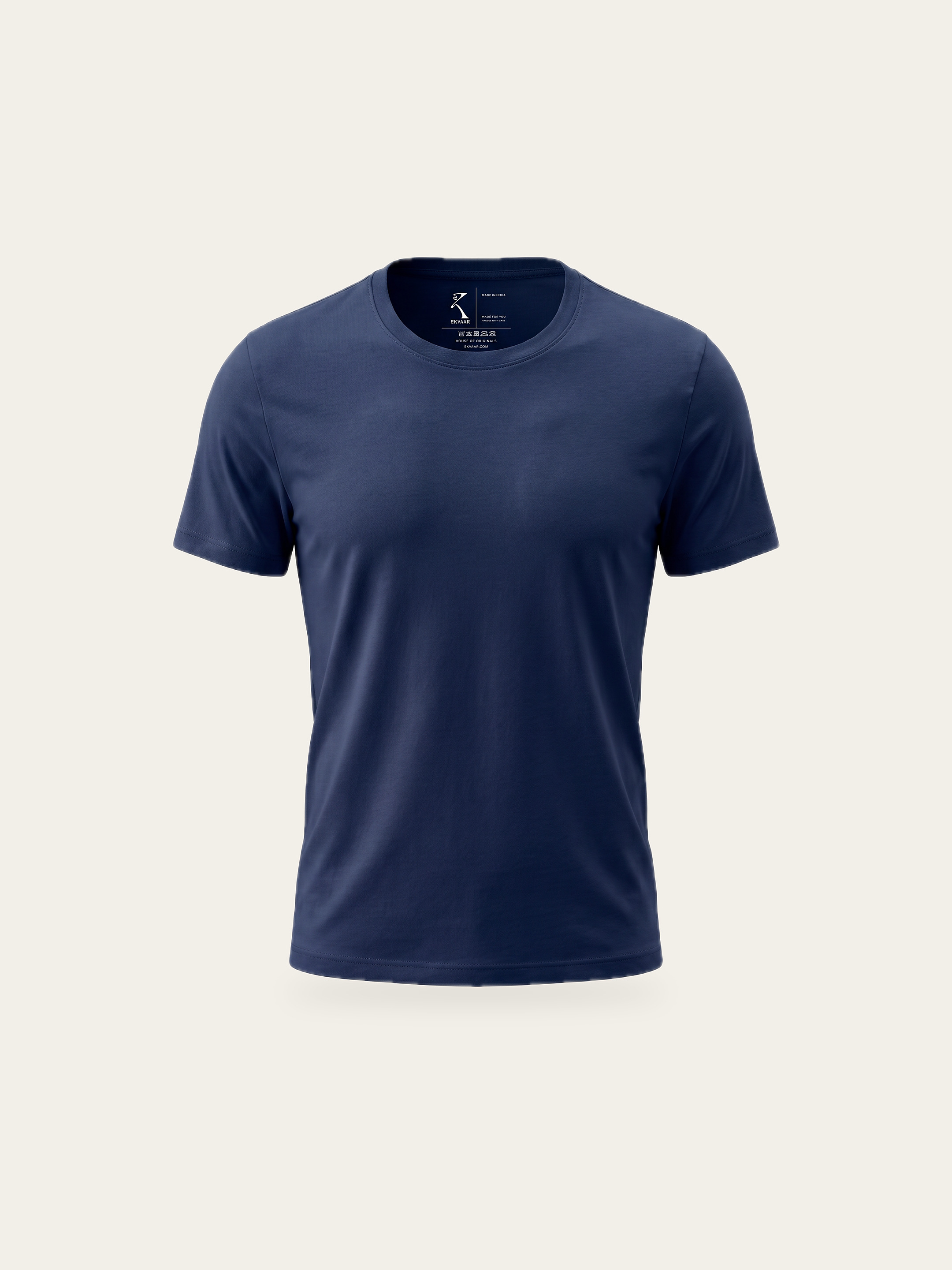 FLEX crew tee in Neel Blue, front view