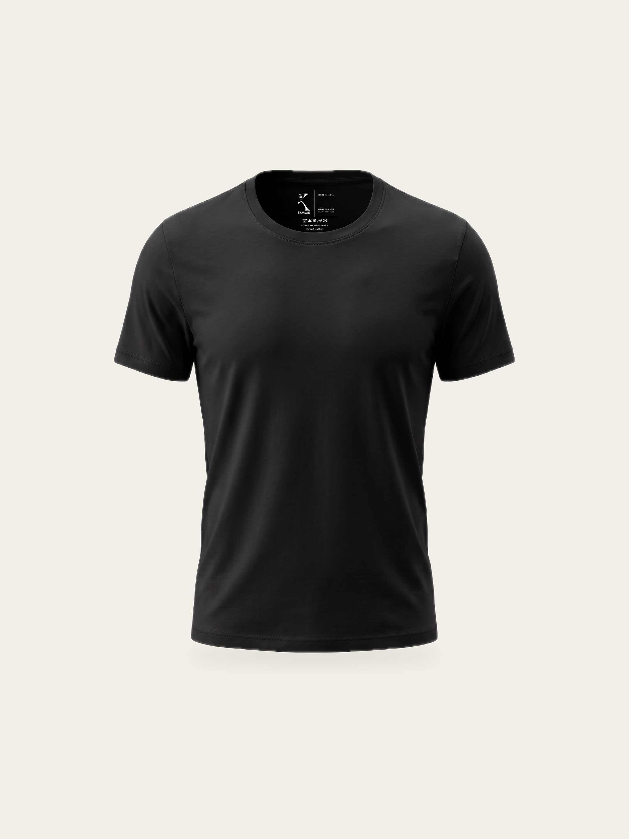 FLEX crew tee in Noor Black, front view