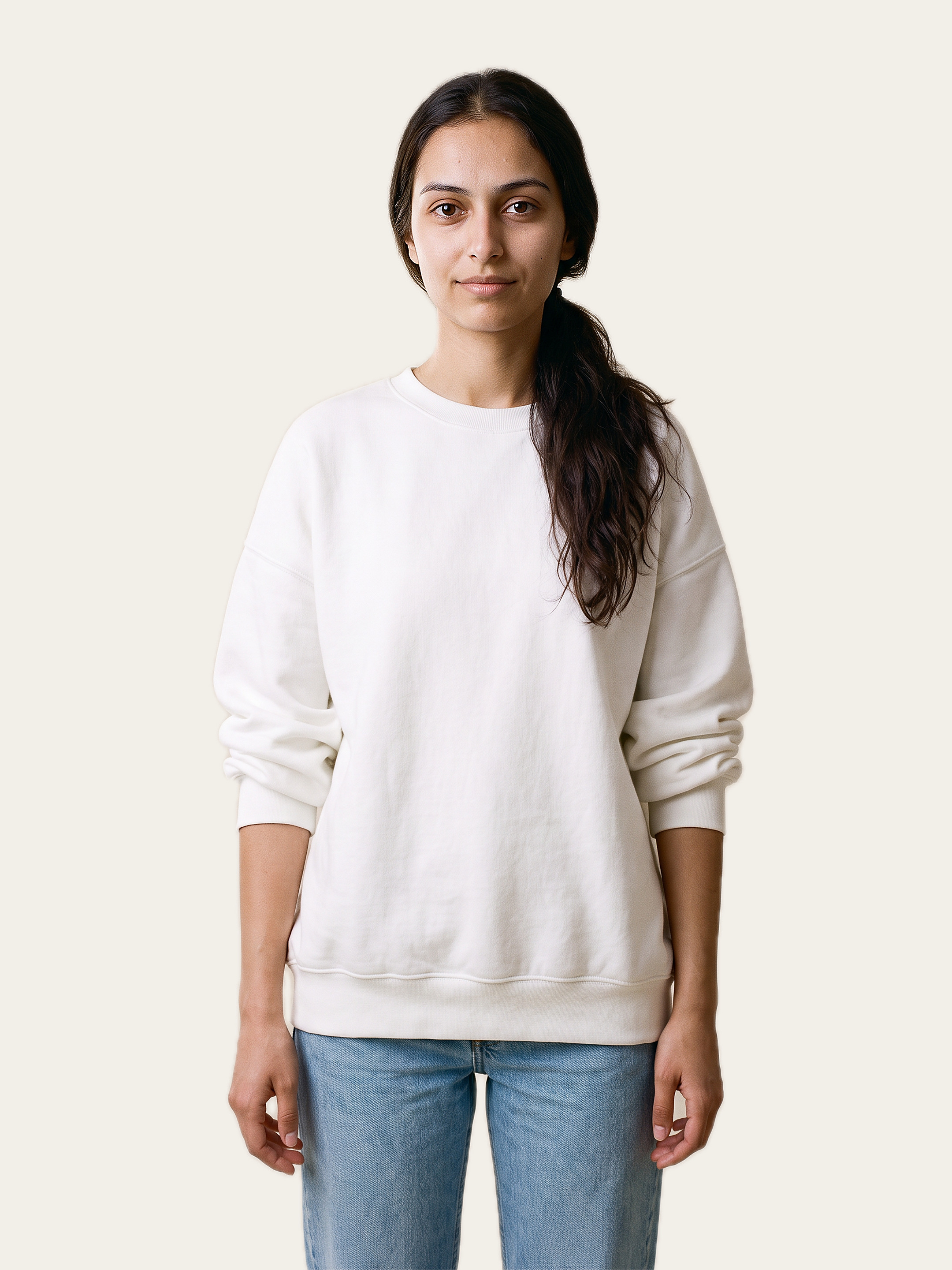 FROST Oversized Sweatshirt in Rui White, front view