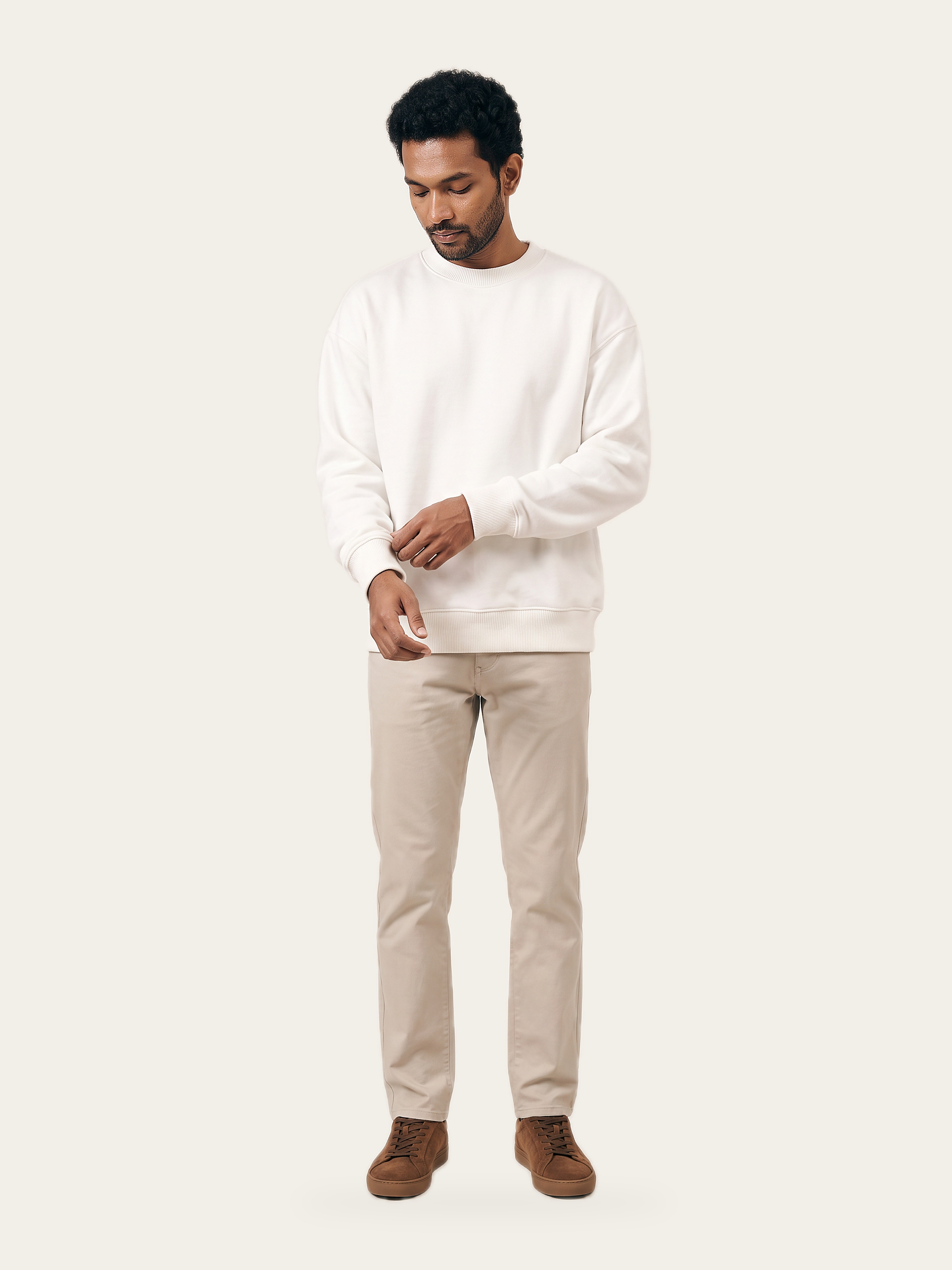FROST Oversized Sweatshirt in Rui White, front view