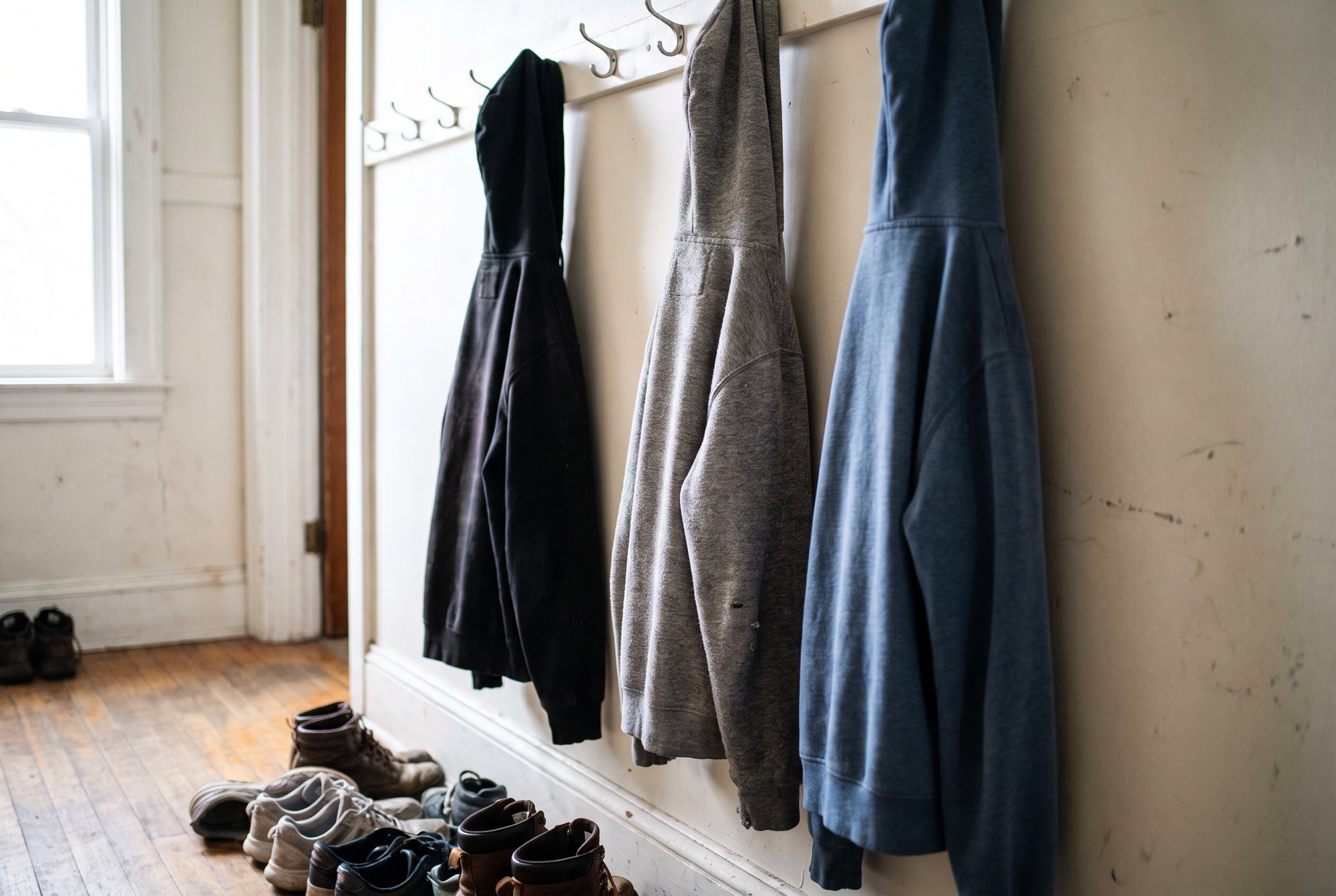 Three hoodies (black