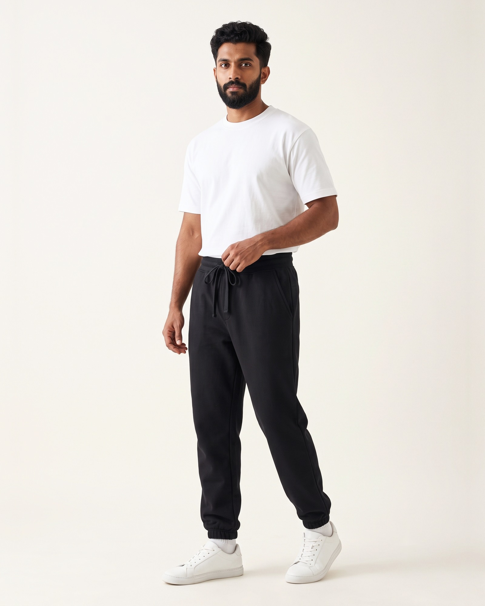 EASE Joggers in Noor Black, tapered joggers to wear with an oversized shirt